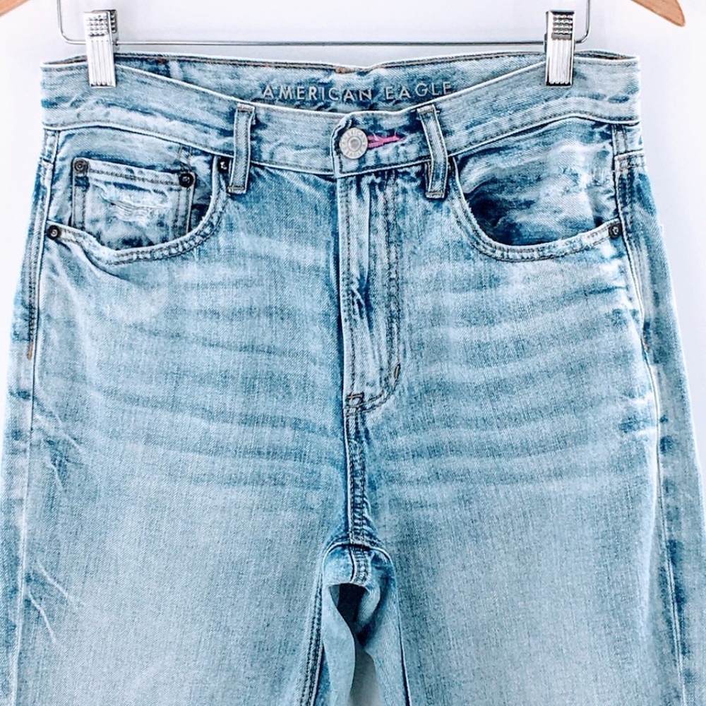American Eagle Womens Jeans Blue 90s Boyfriend Rainbow Pocket Light Wash Sz 2 - Picture 4 of 13